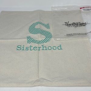 Thirty-One Statement Canvas Pillow Case “ Embroidery Sisterhood”
